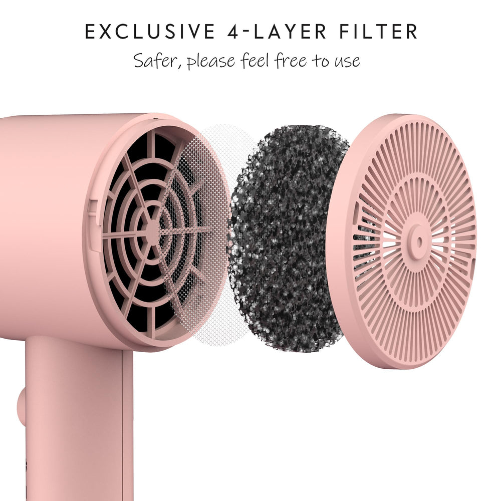 Side view of Aina dryer showing compact handle and ergonomic design