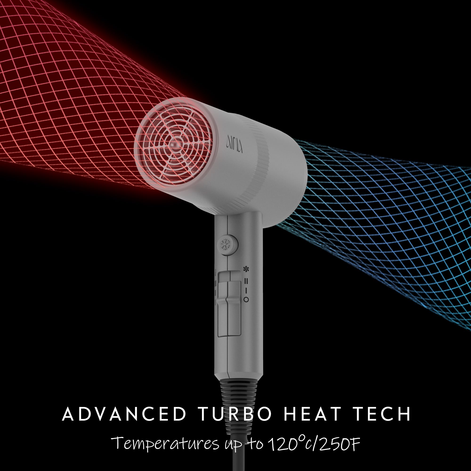 AINA hair dryer tourmaline technology feature reducing static and adding shine