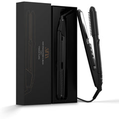 AINA Hair Straightener Comb front view with smooth titanium plates for quick styling.