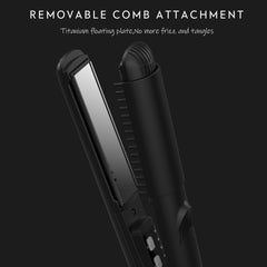 AINA Hair Straightener Comb heat plates close-up for fast, even glide.