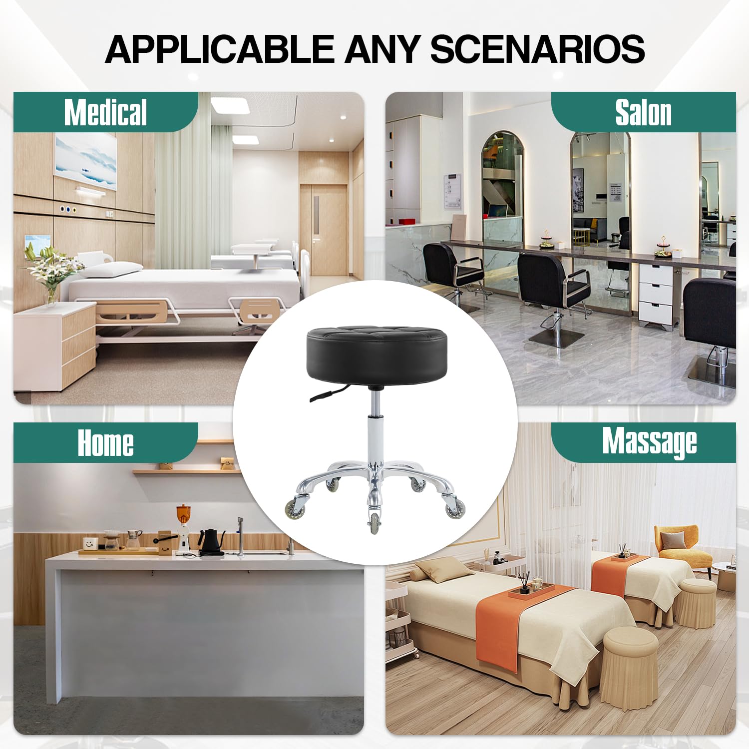 Ainilaily rolling stool supports up to 450 lbs for versatile use.