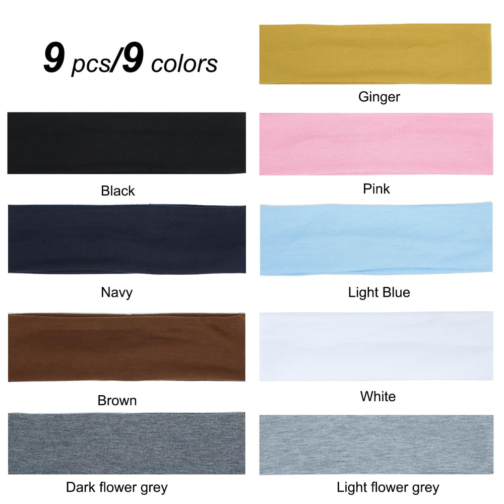 Ainitops 9 color headbands give versatile options to match outfits.
