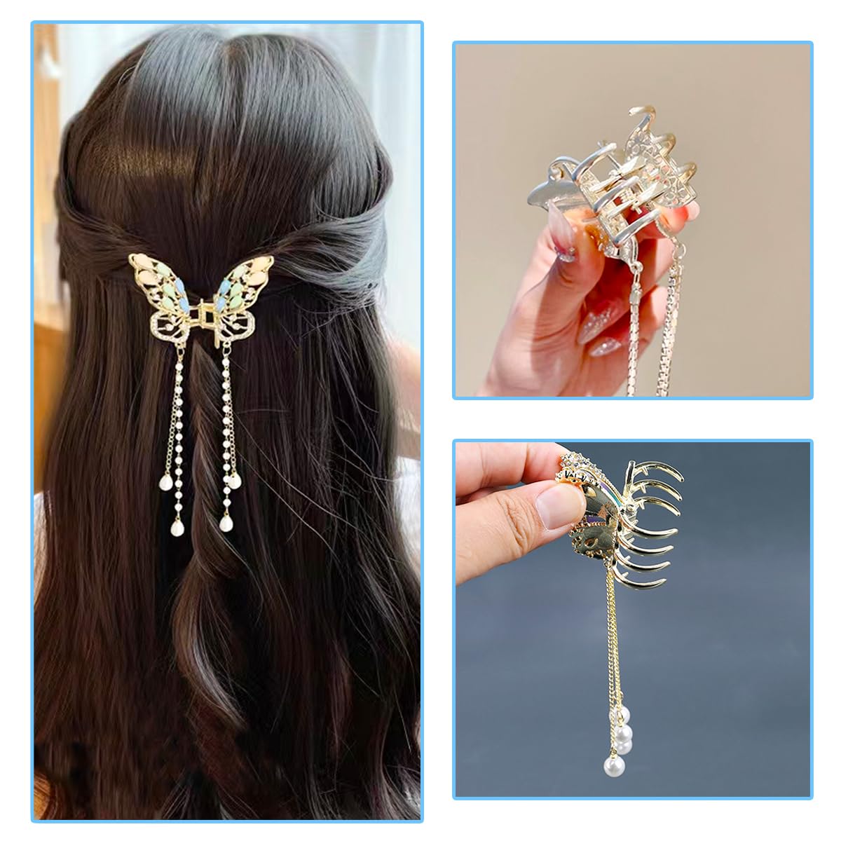 Ainvhh rhinestone-decorated claw clip closeup shines with subtle sparkle
