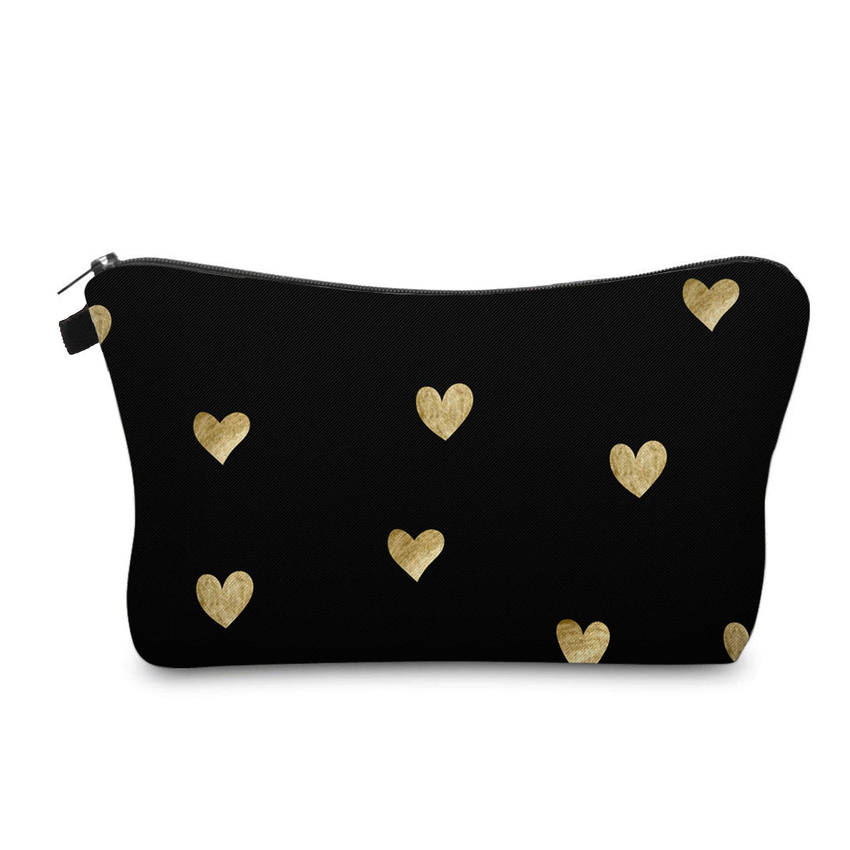 Aiphamy Brushed Gold Heart travel makeup bag keeps essentials organized and stylish.