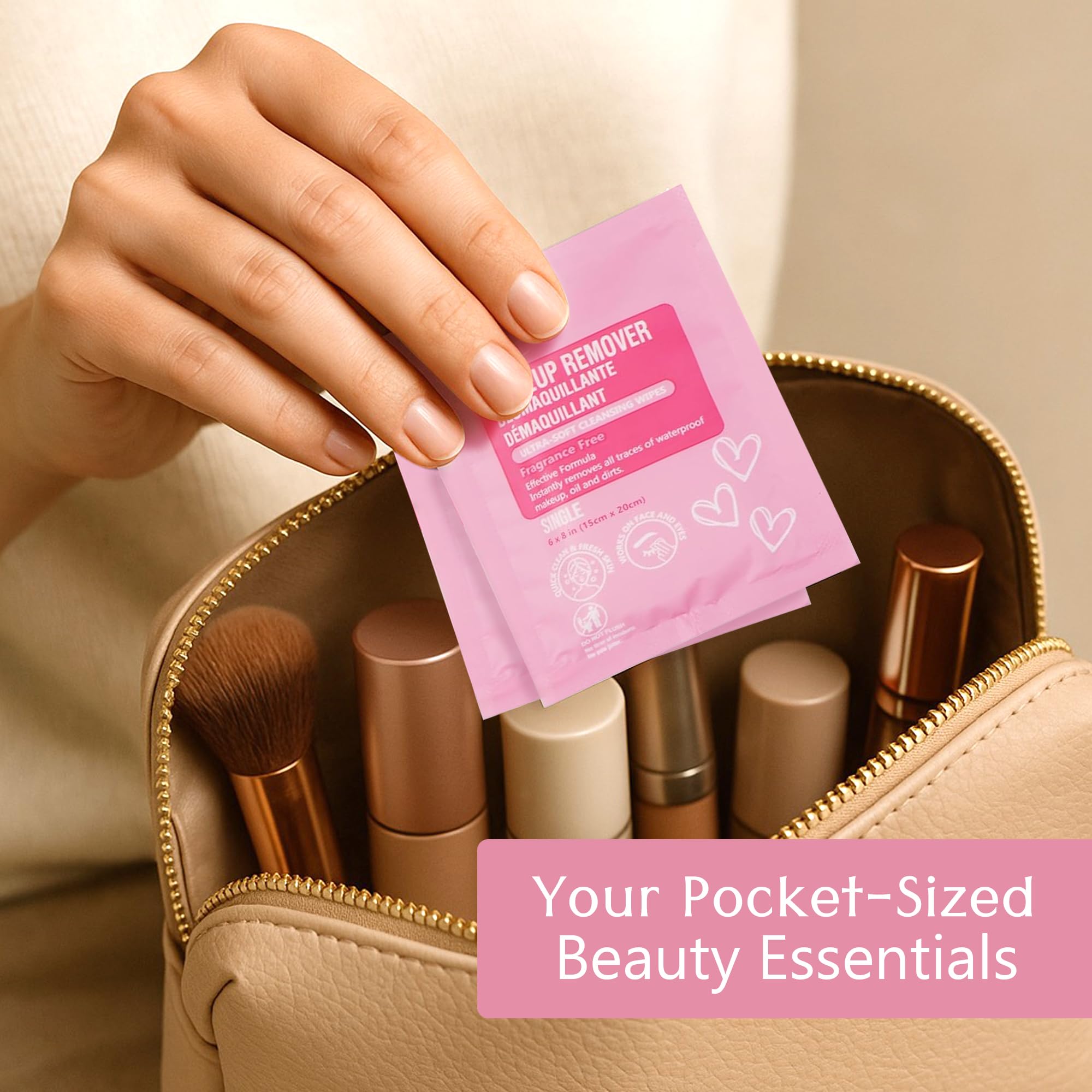 Air Jungles pink wipes cleanse face and eyes, even waterproof makeup