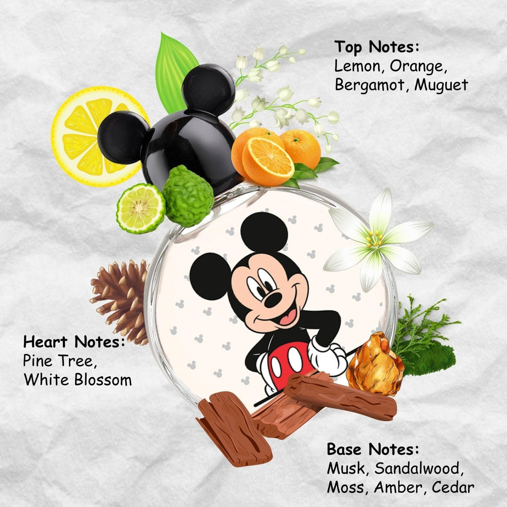 Air-Val Mickey Mouse EDT cap with easy-grip for kids.