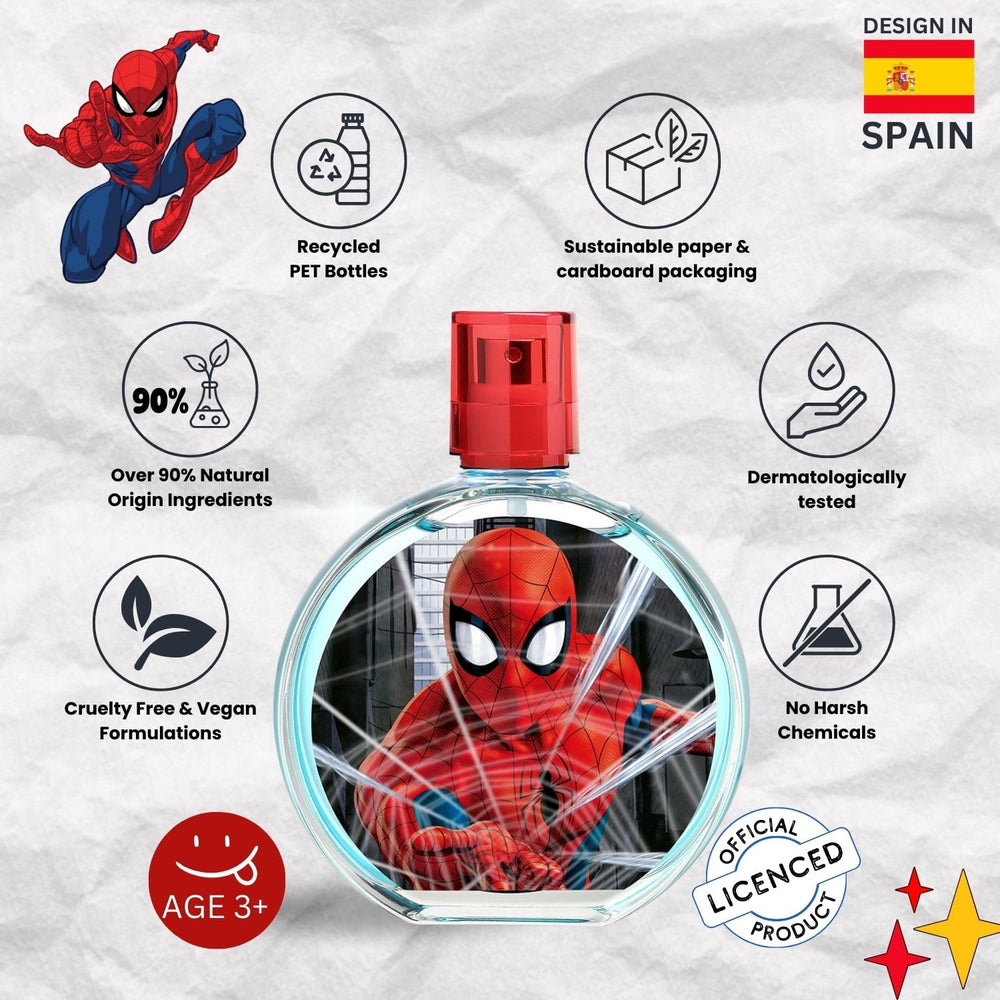 Spiderman Ultimate packaging box highlights brand styling and travel-friendly packaging