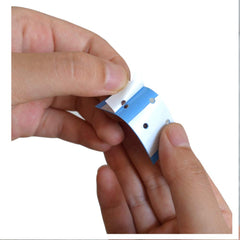 AirAO tape swatch shows waterproof and skin-safe properties.