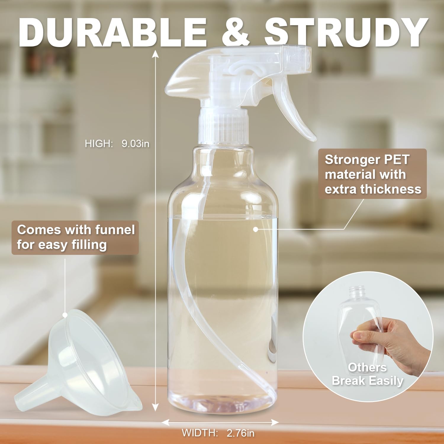 AirBee spray bottle delivers a solid stream for cleaning hard-to-reach areas.