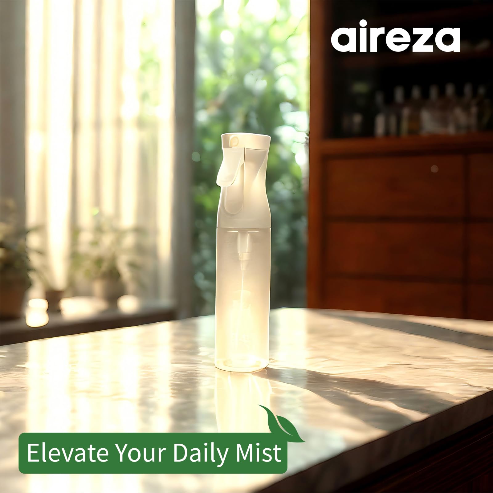 aireza 2-pack durable-PET-material bottle stands up to daily tasks