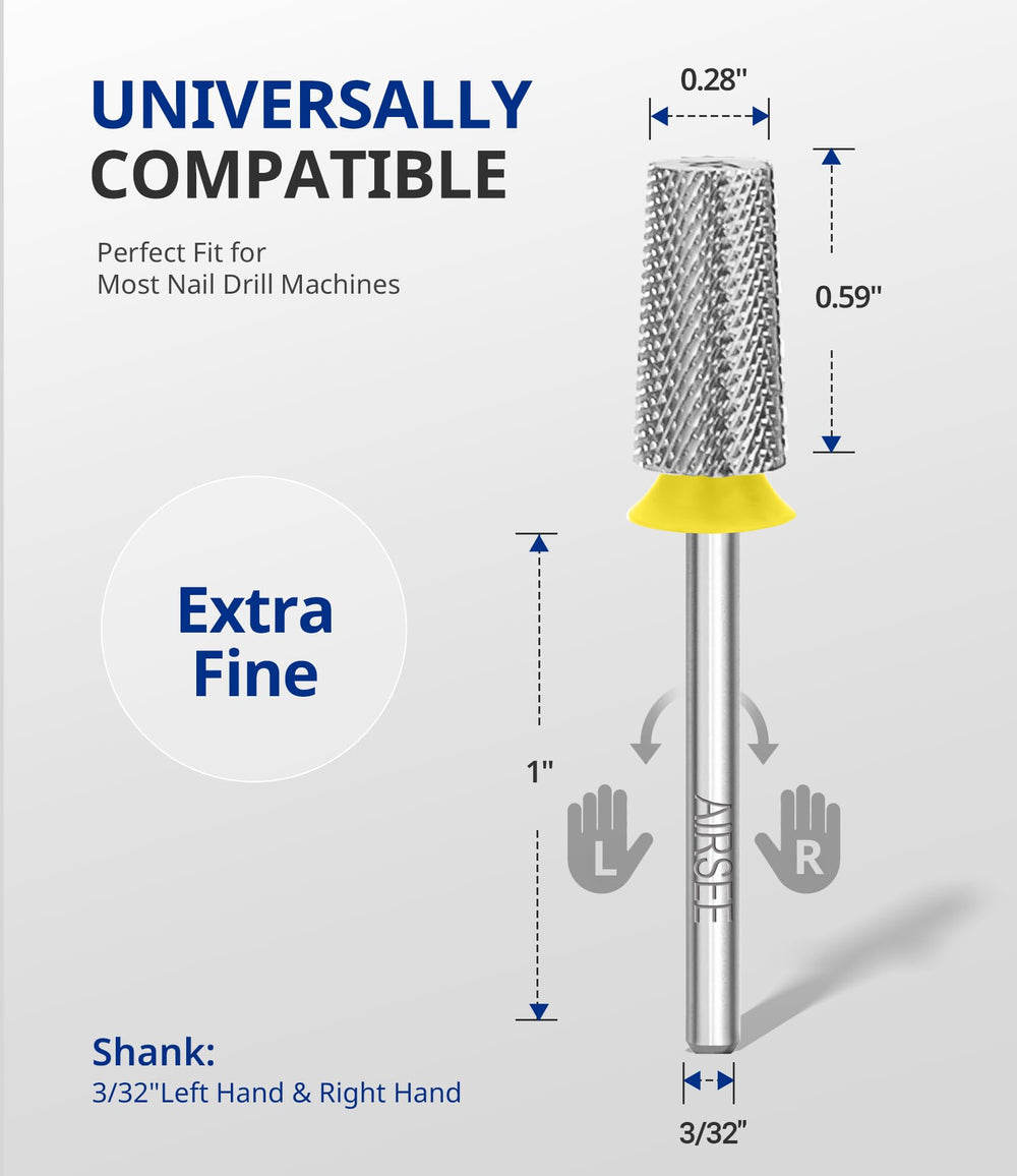 AirSee precision manicure bit for shaping artificial nails.