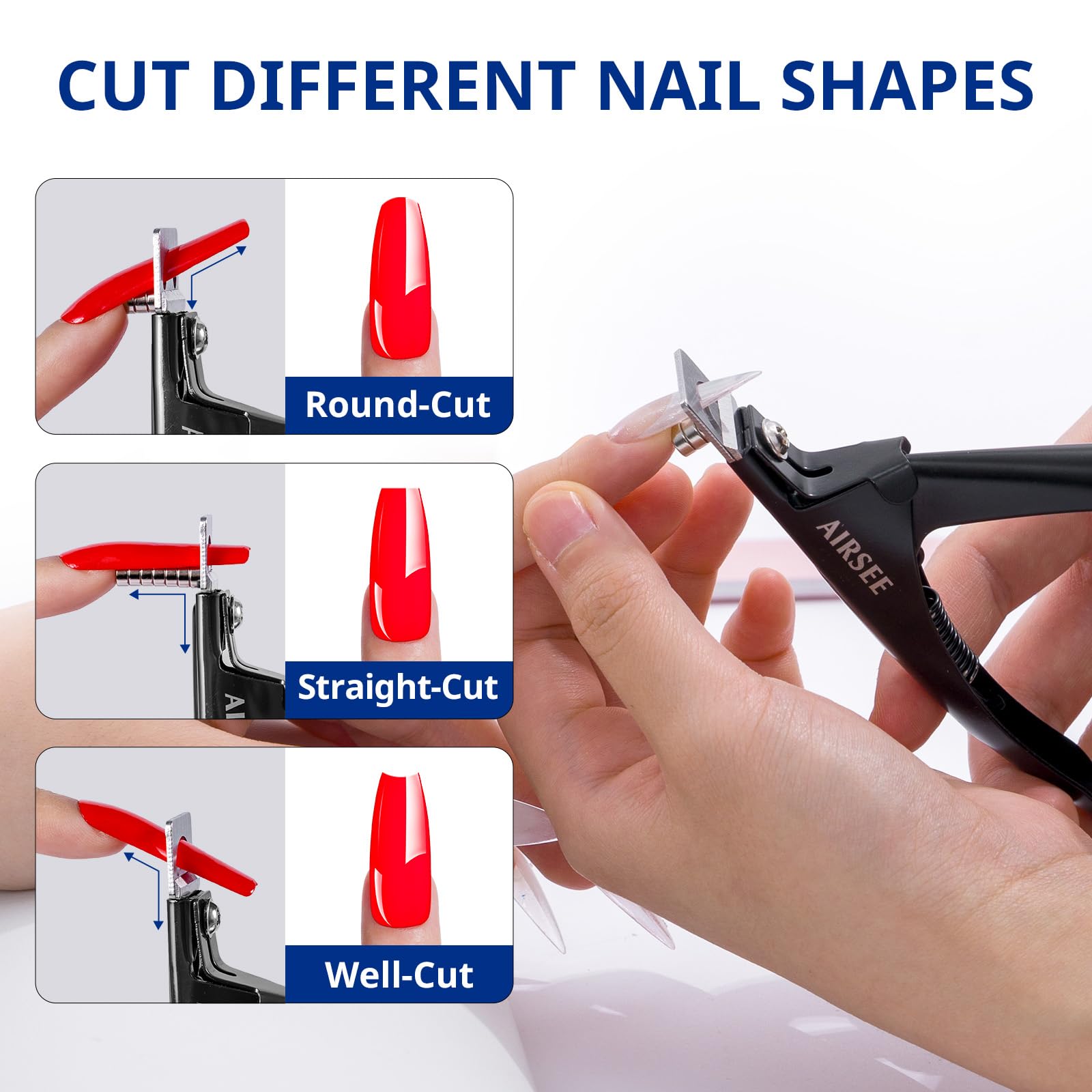 AIRSEE ergonomic nail clipper handle reduces hand fatigue during grooming