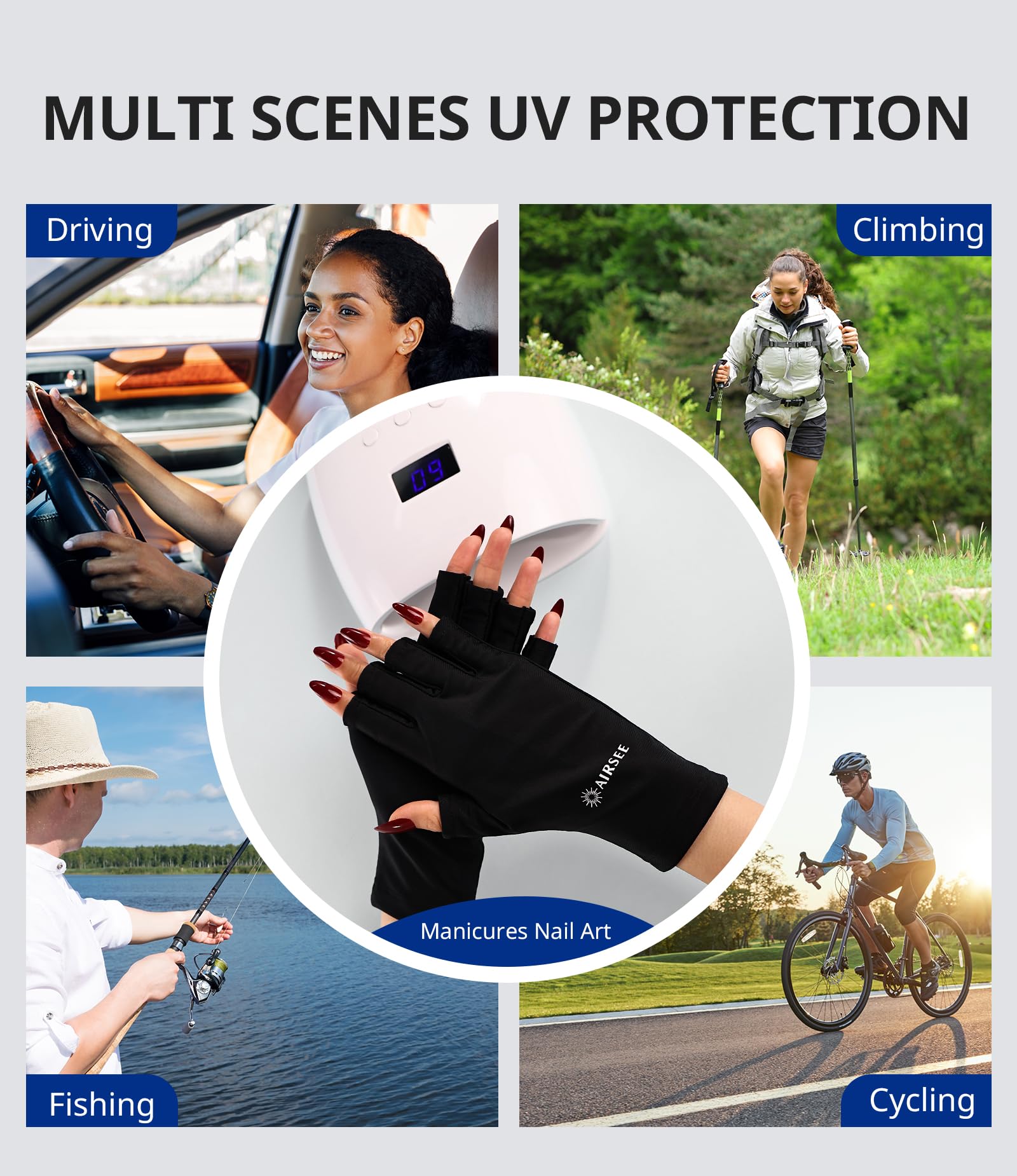 AIRSEE guantes duraderos con protección UV tras múltiples lavados