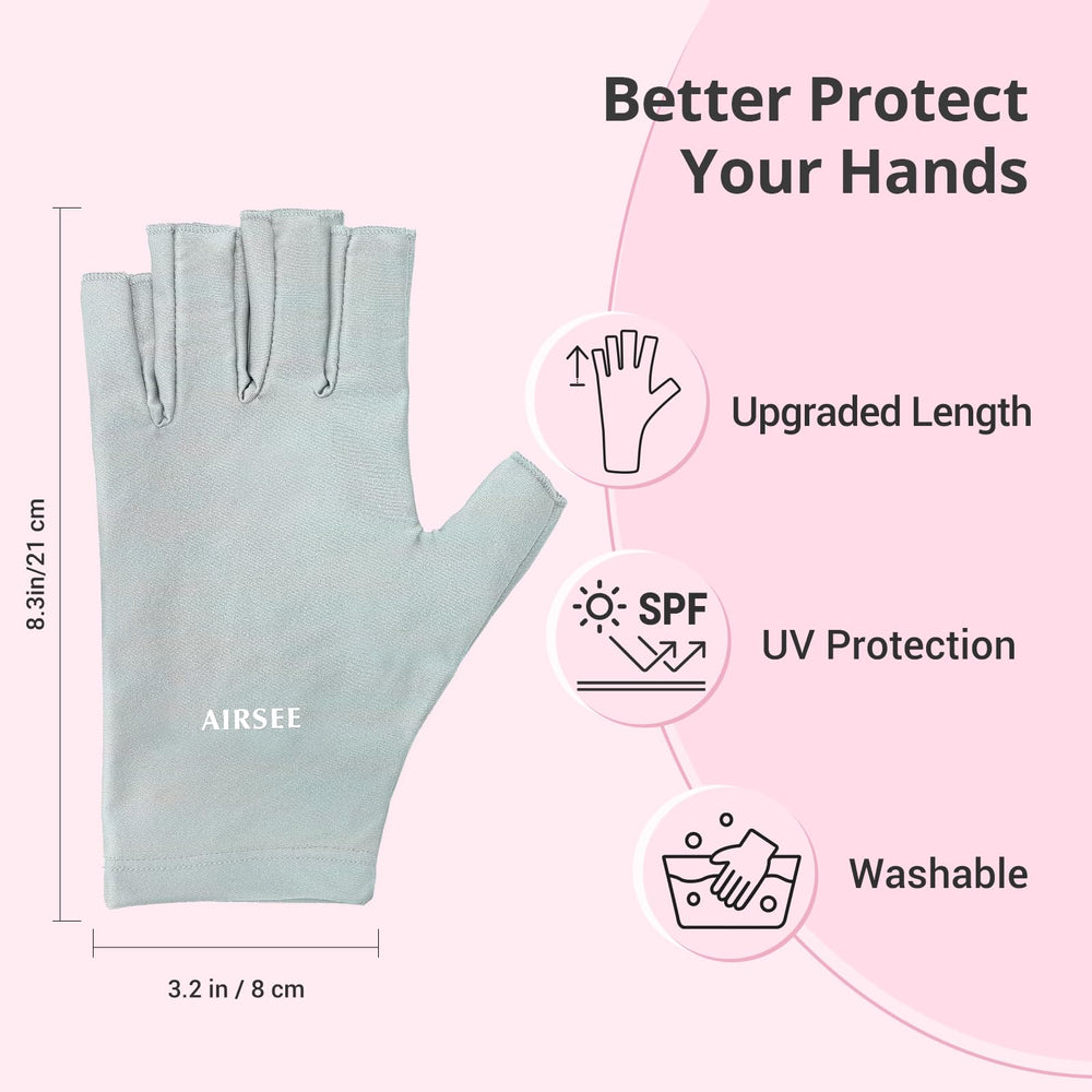 AIRSEE guantes UV se lavan y mantienen protección sin perder rendimiento.