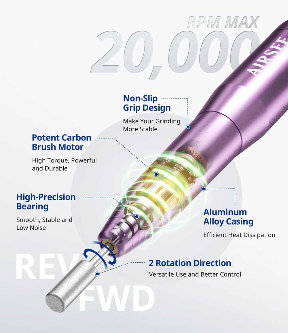 AirSEE 26 sanding bands ideal for acrylic and gel prep