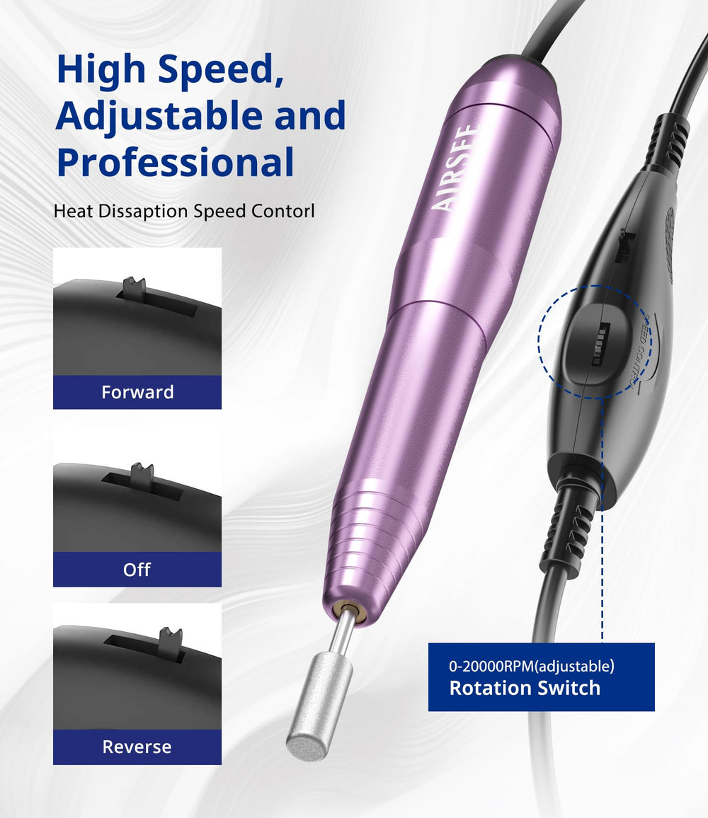 AirSEE adjustable speed up to 20000 RPM for efficient filing