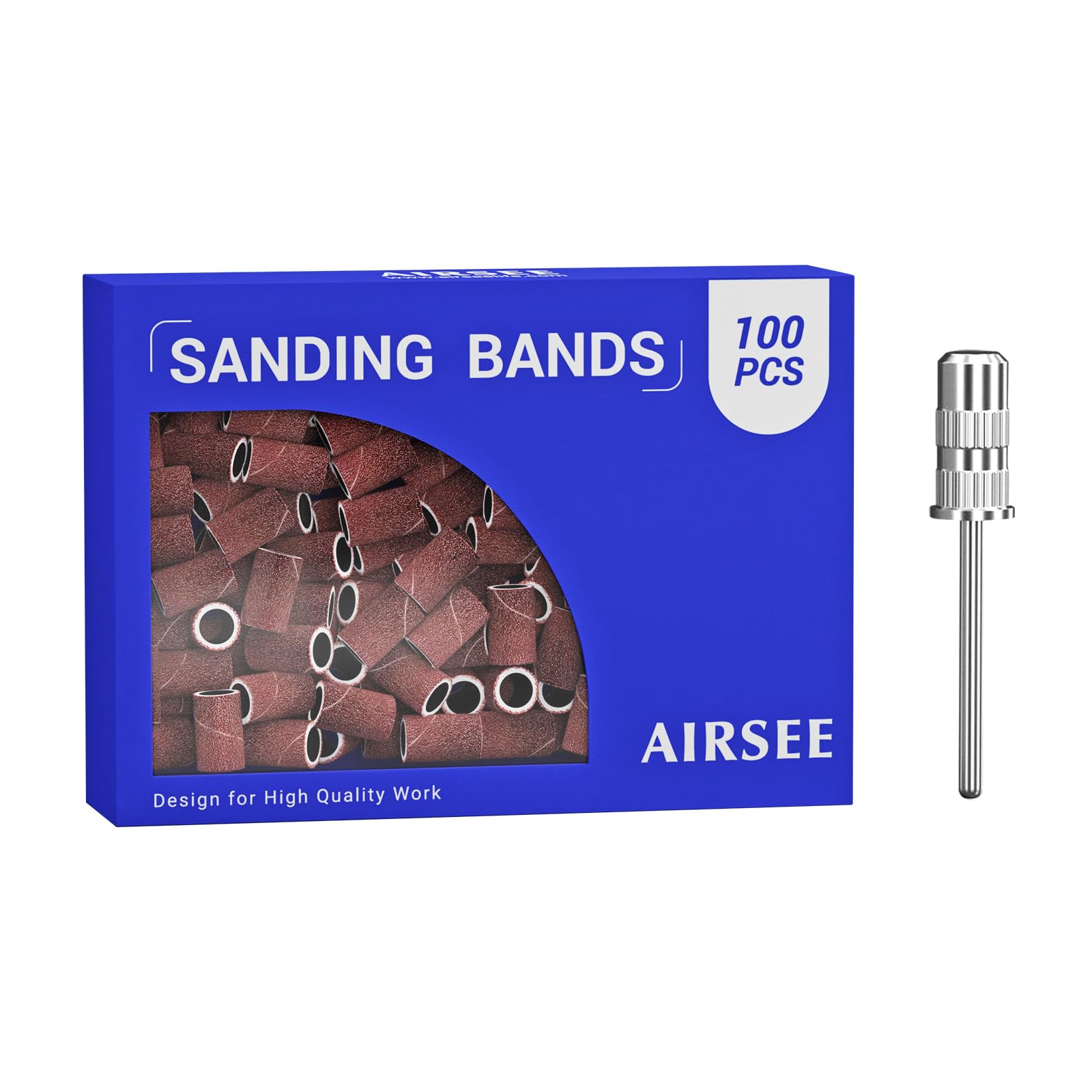 AirSee sanding bands 100pcs 180 grit for shaping natural and acrylic nails