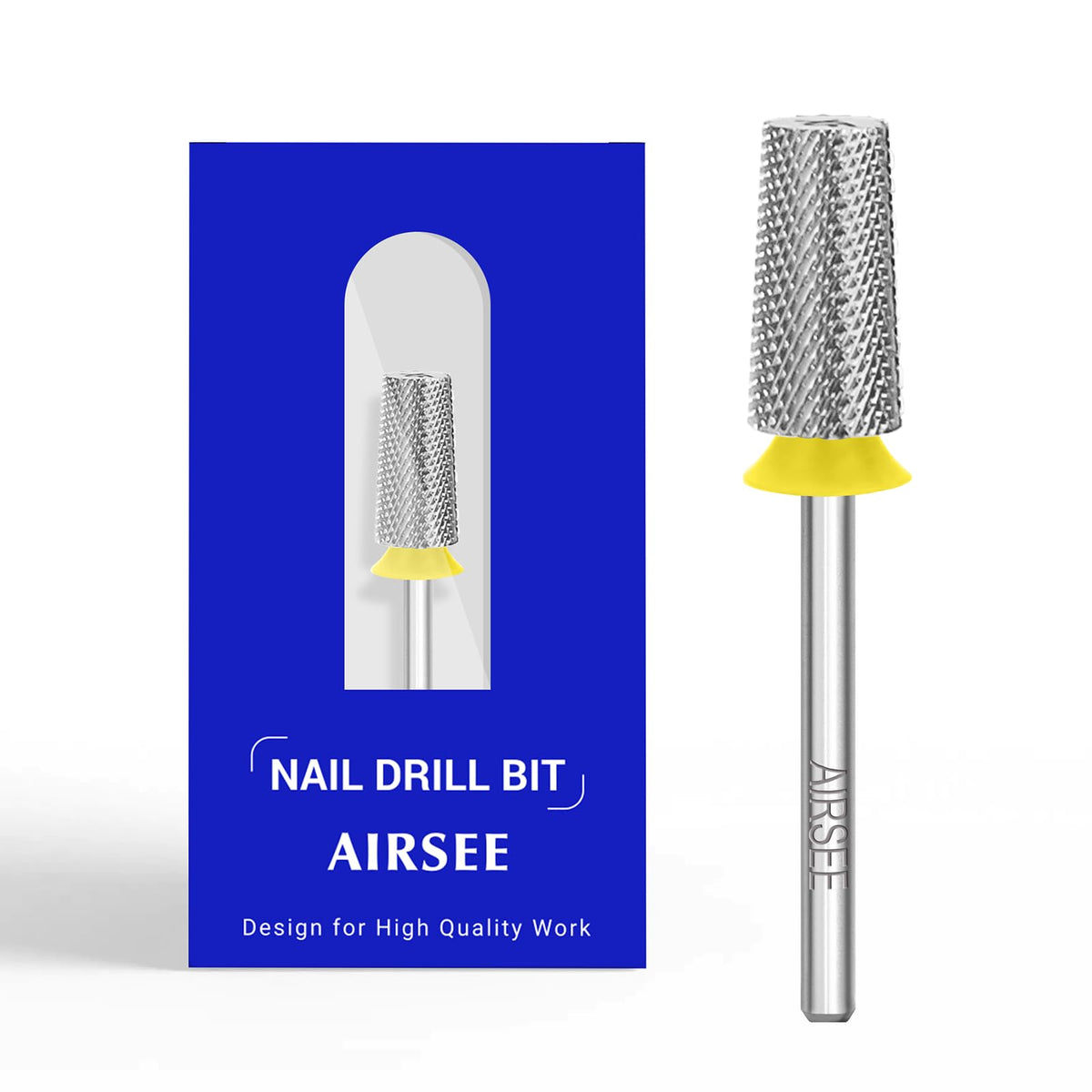 AirSee tungsten carbide drill bit with flat top for precise shaping.