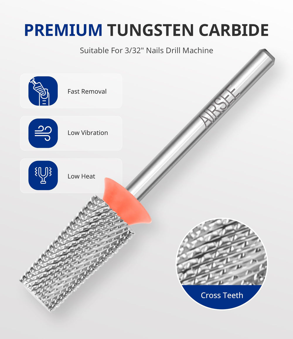 AirSee drill bit with tapered barrel for smooth edge work