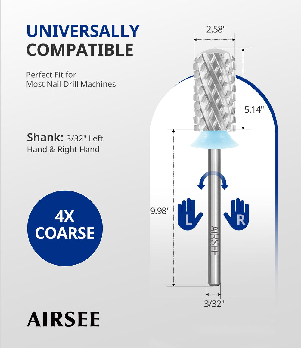 AirSee two-way cross teeth bit delivers high sharpness with low dust.