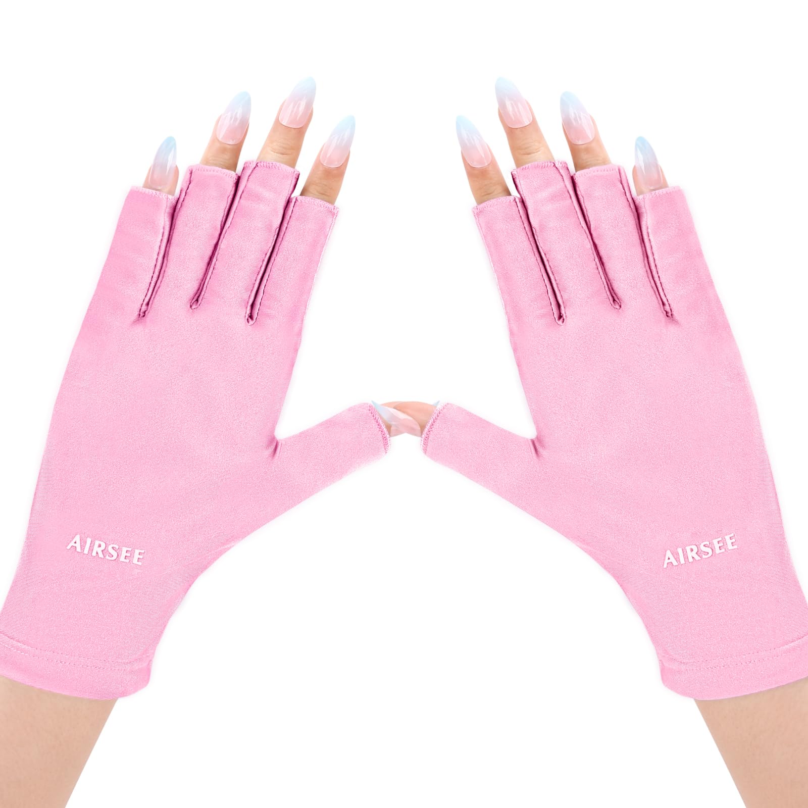 AIRSEE UV gloves for nail lamp shield skin with UPF50+ protection.
