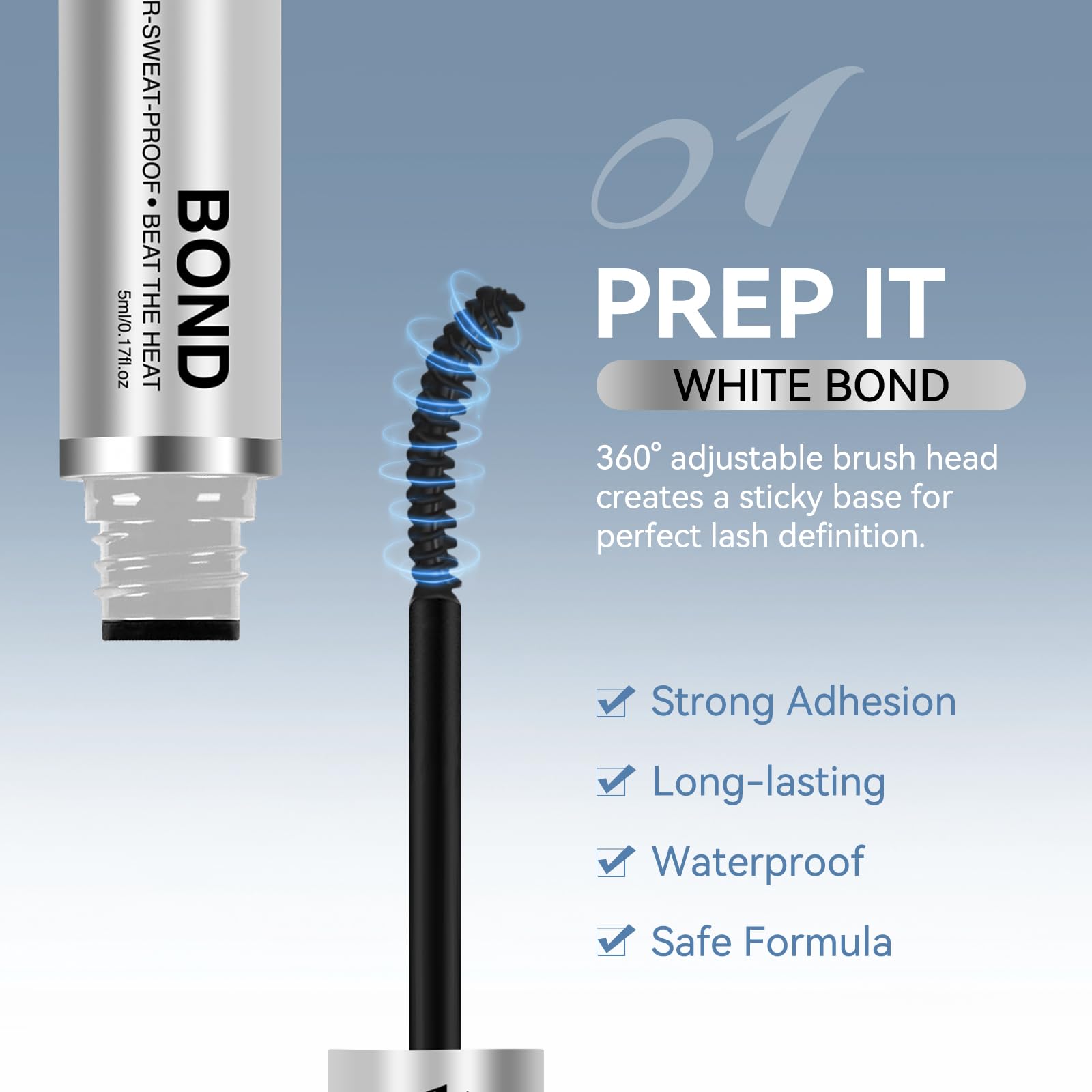 AiryCute Lash Bond and Seal application steps guide for easy two-step use