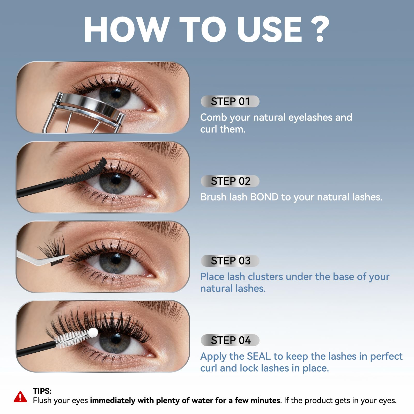 AiryCute Lash Bond and Seal hypoallergenic detail supports comfortable wear
