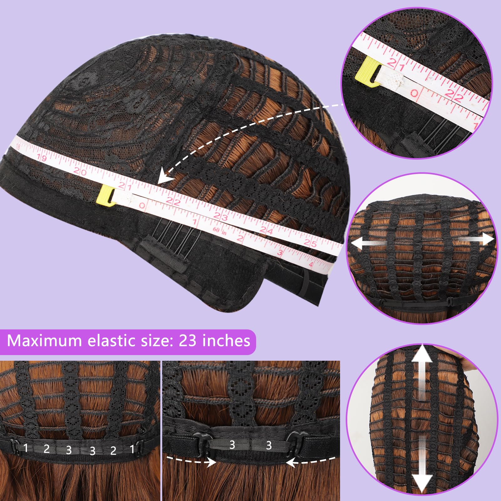 Tan wig cap included with AISI HAIR Bob Curly Wig for immediate wear