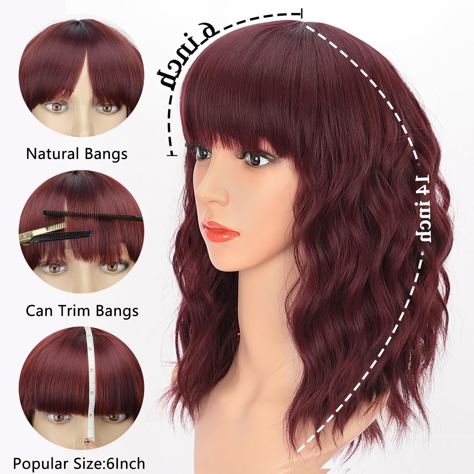 AISI HAIR tan wig cap included with the wine-red curly wig.