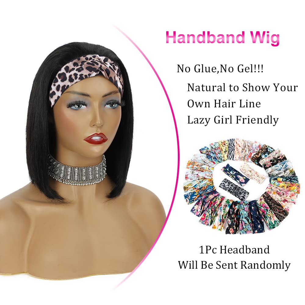 AISI headband wig with velcro headband demonstrates secure, glue-free fit