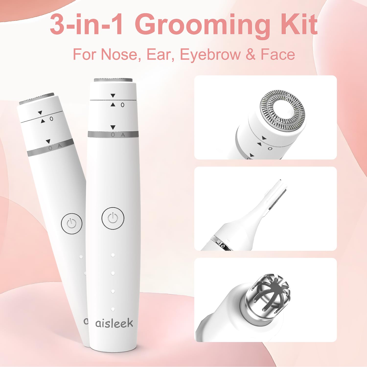 Aisleek foil shaver for facial peach fuzz and smooth finish.