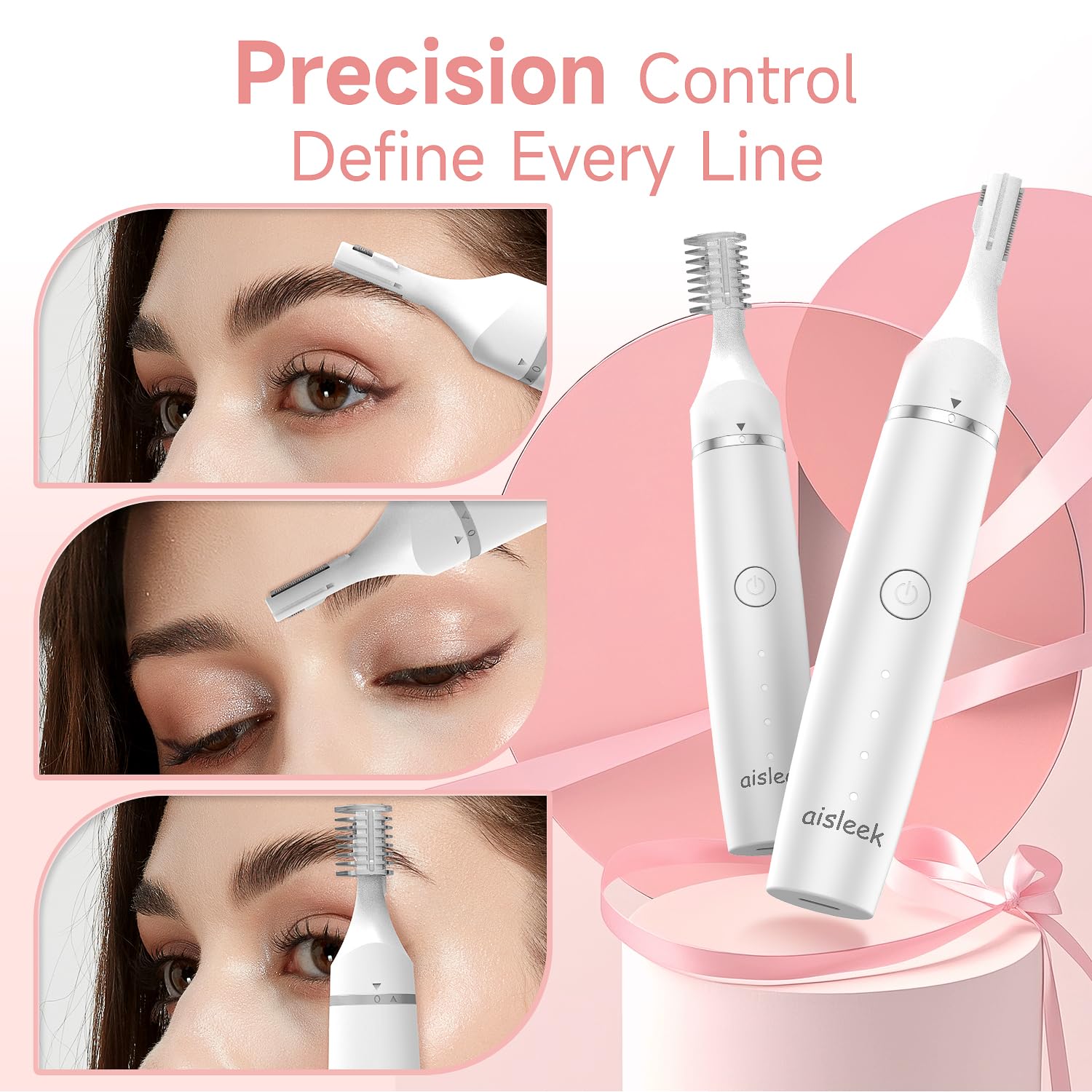 Aisleek guide comb helps effortless eyebrow detailing.