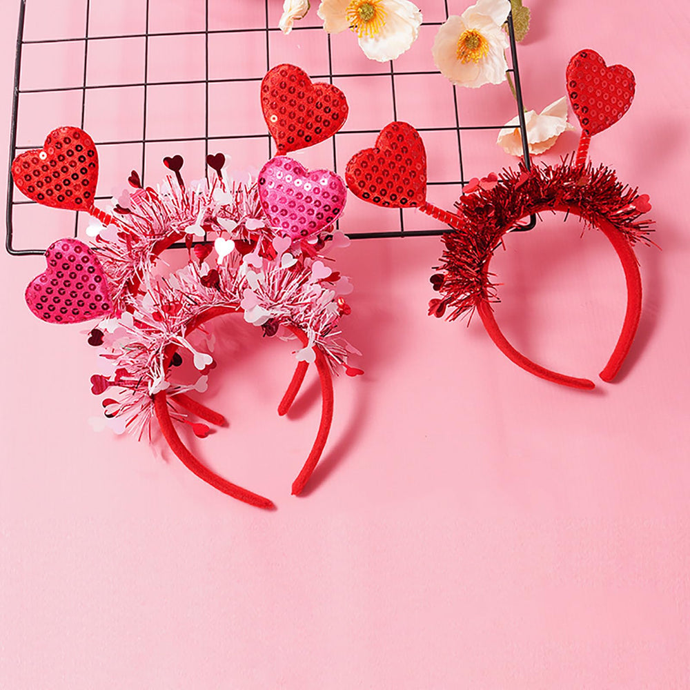 AIUPUOC diadema de San Valentín con lentejuelas brillantes