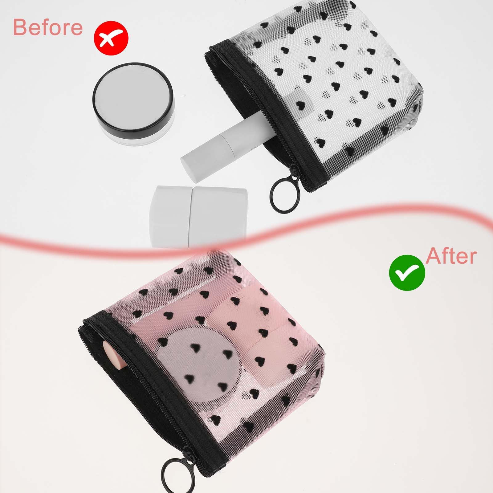 Aiyorse transparent mesh pouch reveals contents at a glance.