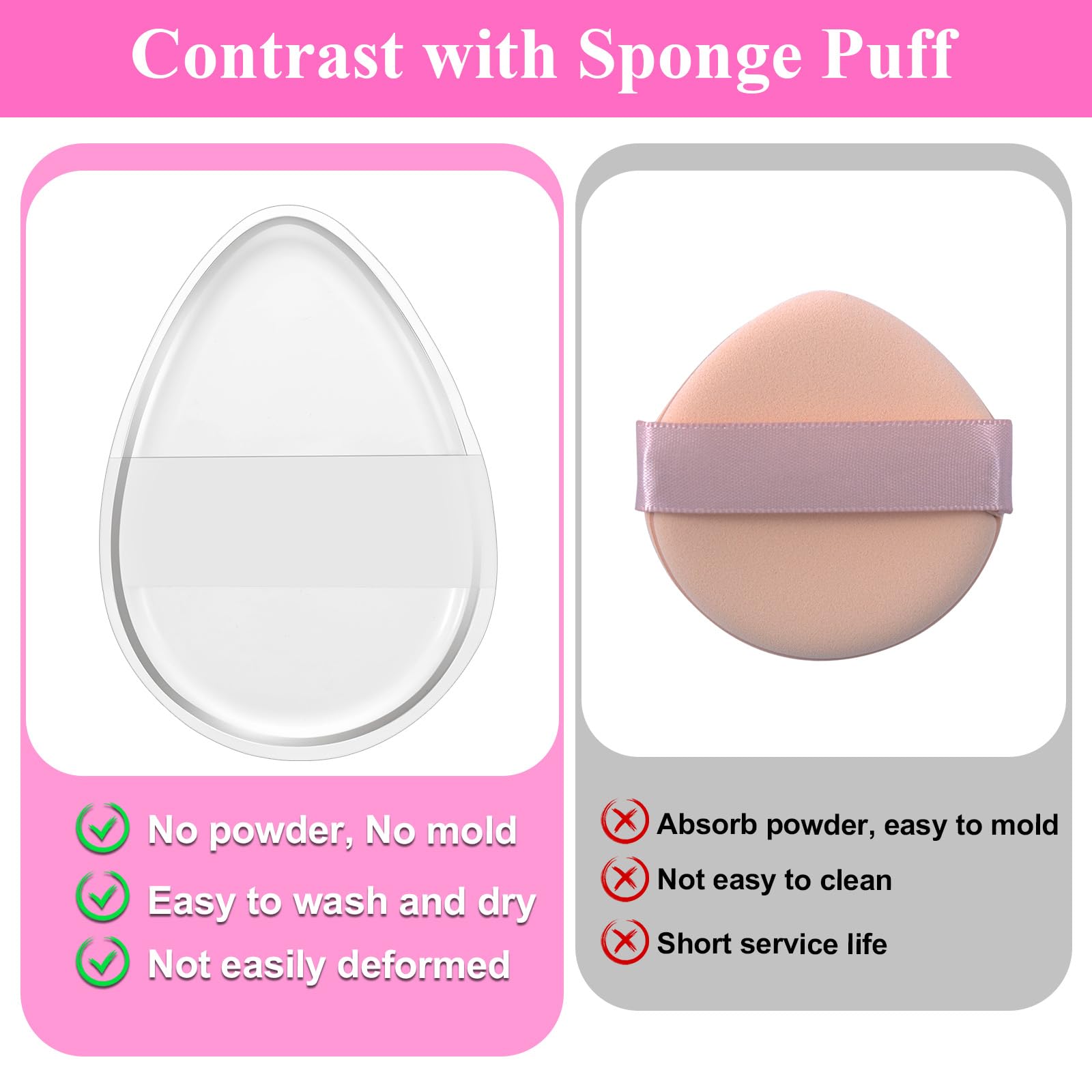 Ajcotahm silicone sponge provides quick, smooth makeup application