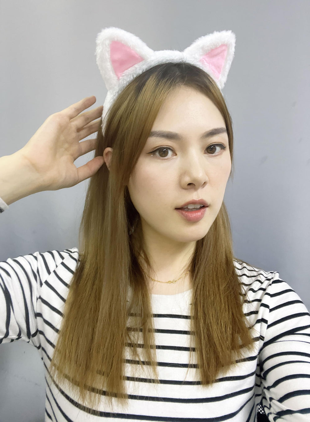 ajdvart cat ears headband 2pack closeup of soft plush fabric for comfort