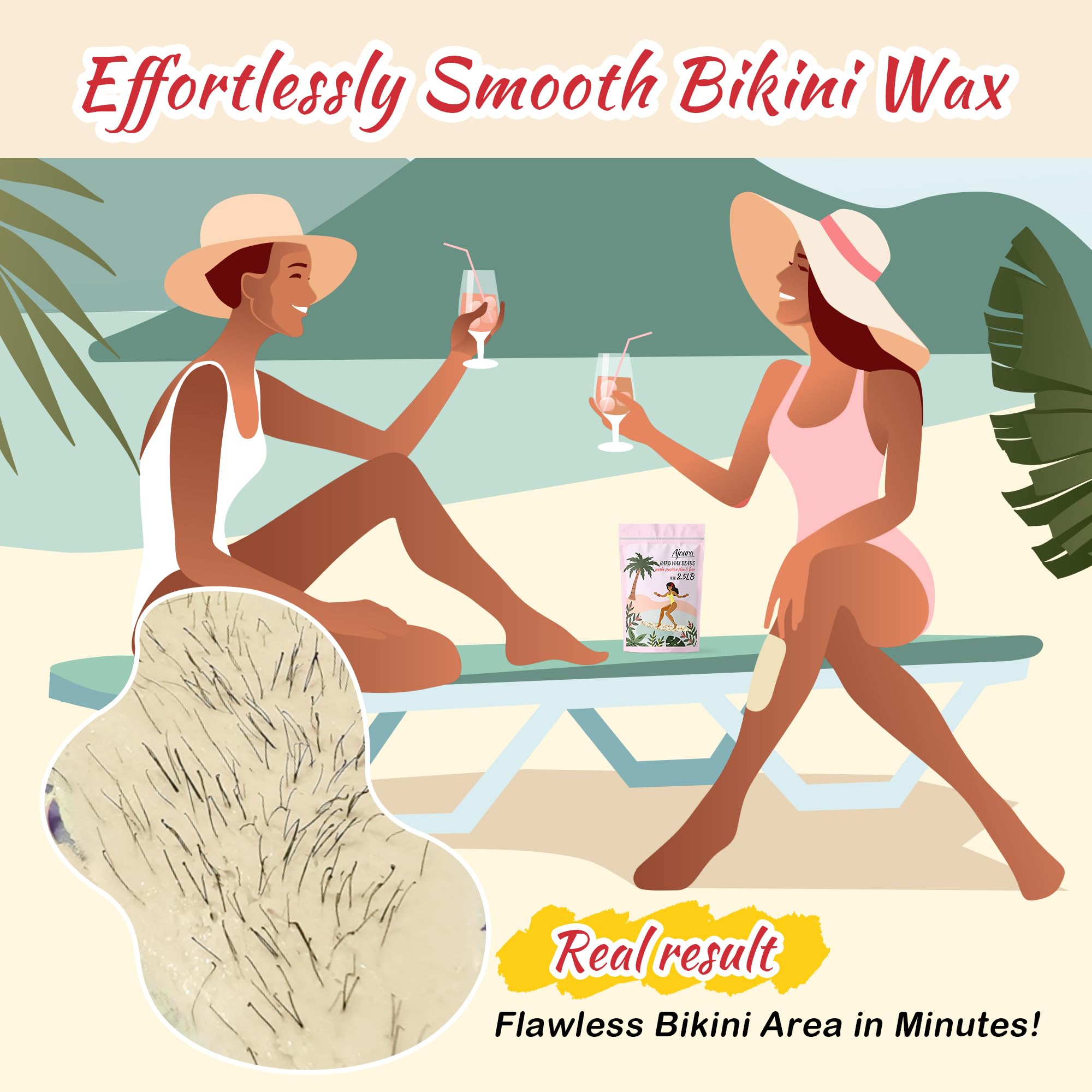Ajoura bikini area waxing supports gentle, even hair removal.