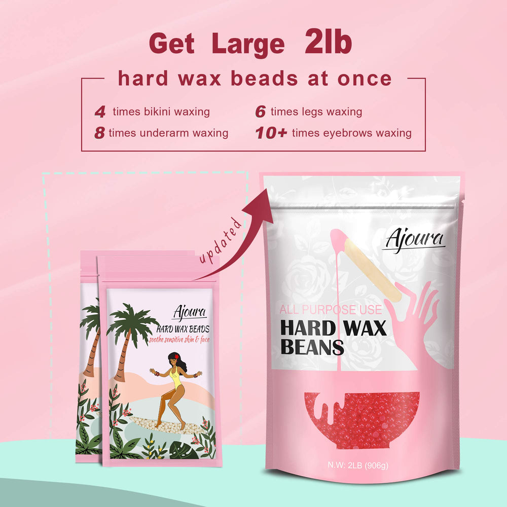 Ajoura hard wax beads in action gripping coarse hair