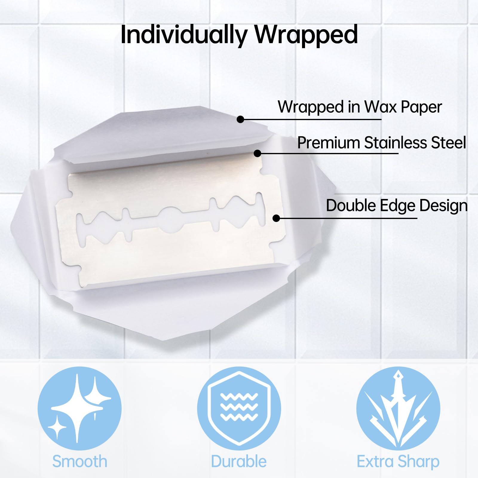 Ajrwiiy double-edge blade refills with a balanced, close-cutting capability.