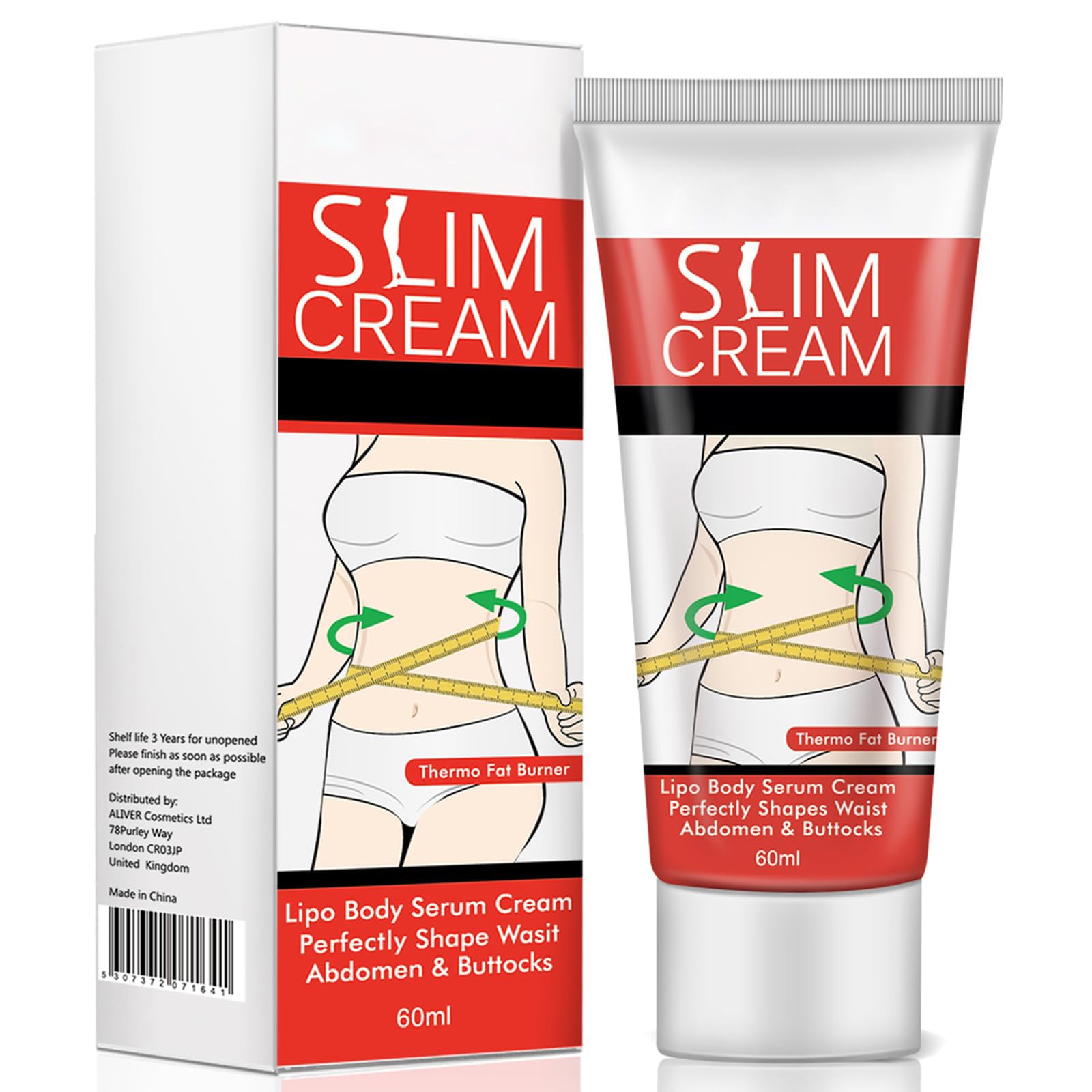 Crema caliente de Akareni aplicada en la barriga para apoyo al contorno.
