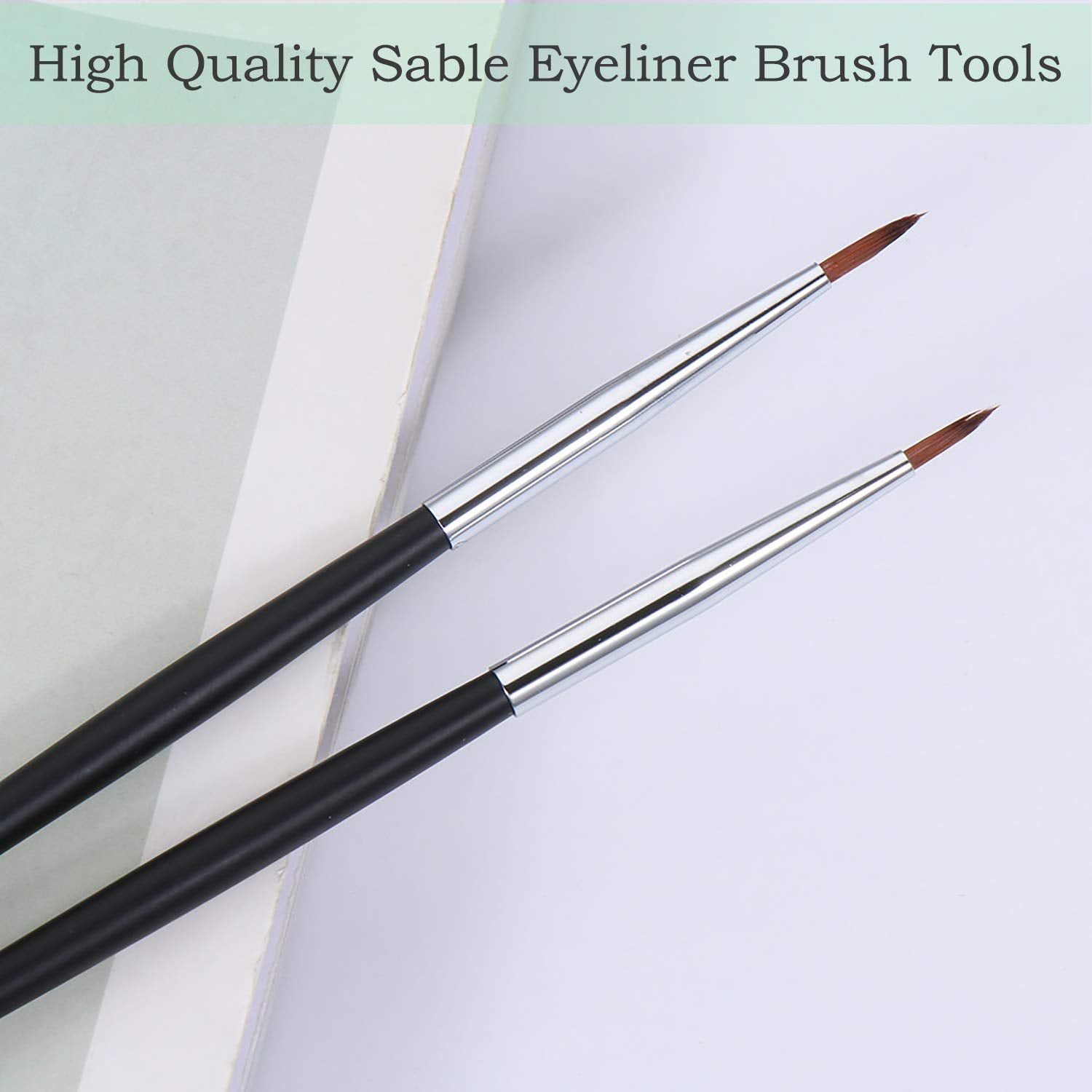 Akittyya soft sable hair brush close-up highlighting luxurious smoothing during eye makeup