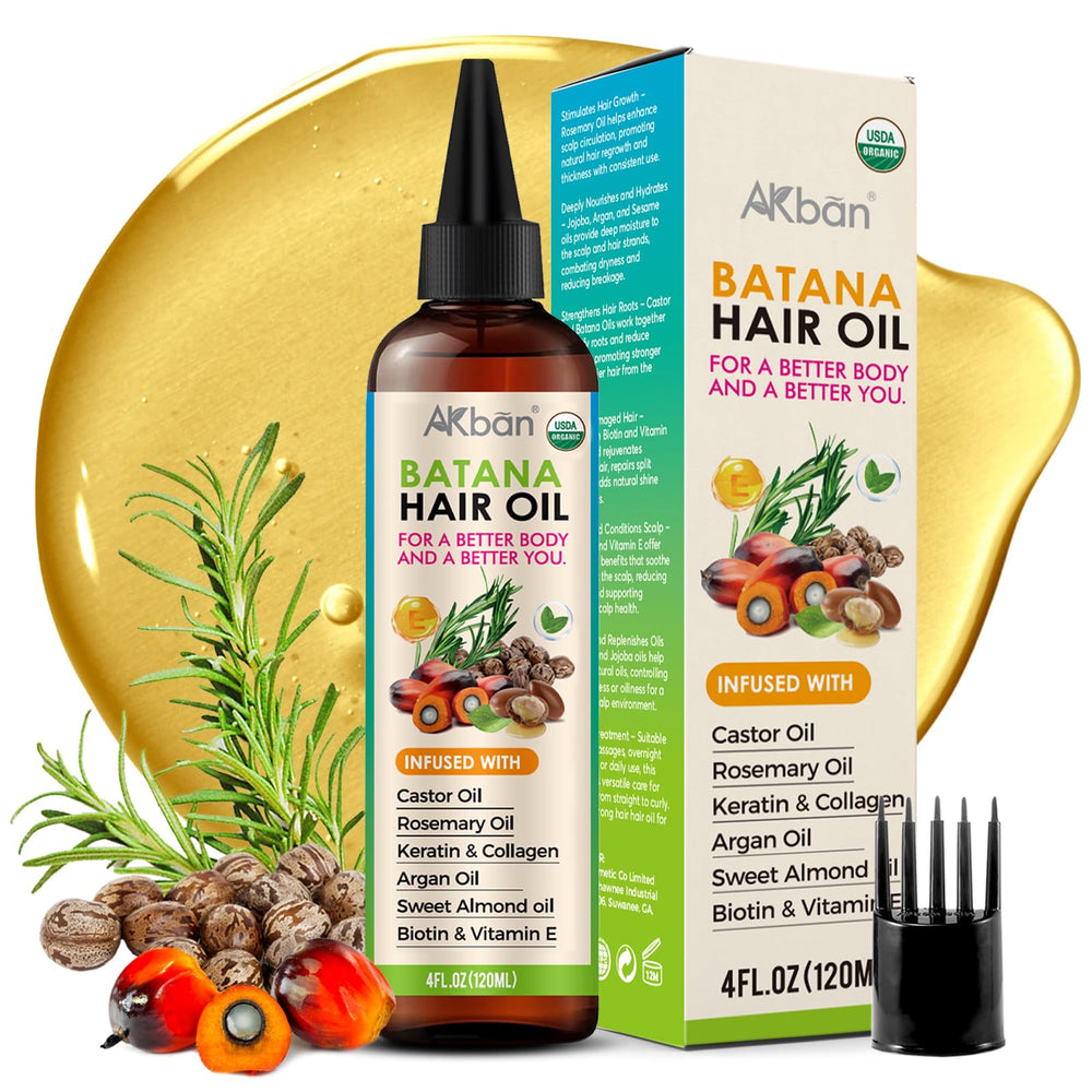 AKBAN Aceite Batana y Ricino en botella para nutrir el cuero cabelludo