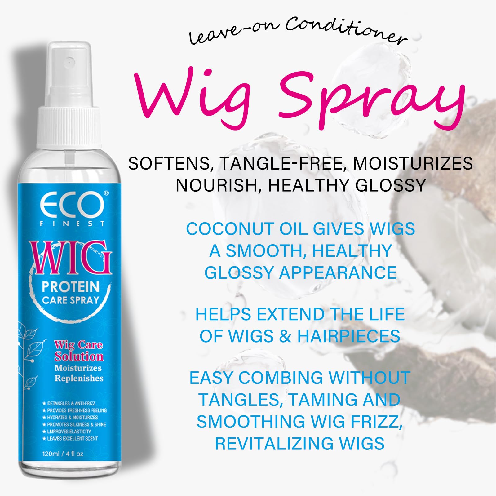 AKBAN Wig Spray fórmula exclusiva prolonga la vida de tu peluca.