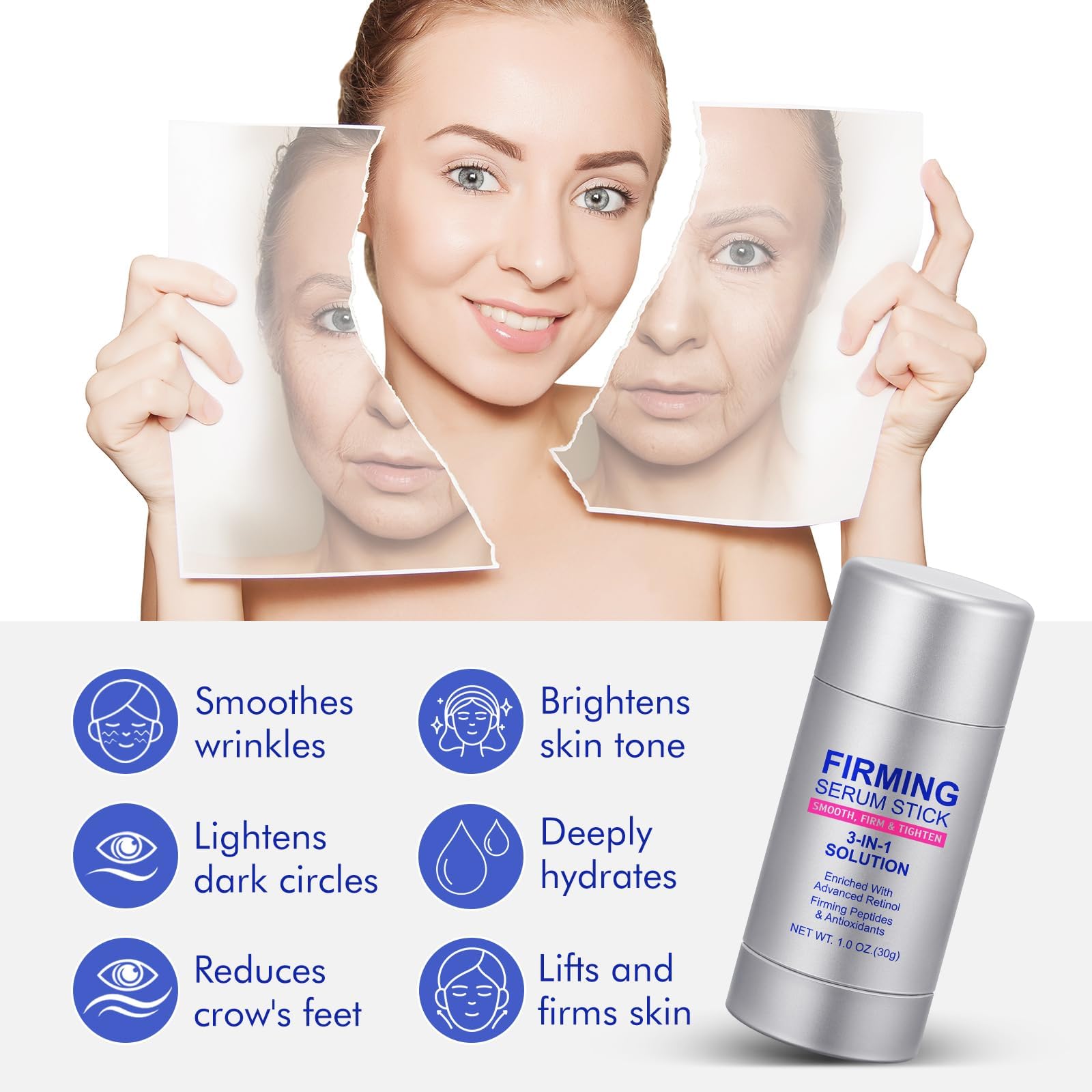 Barrita de Akeeronn Firmeza Retinol: absorción rápida, sin sensación grasa.