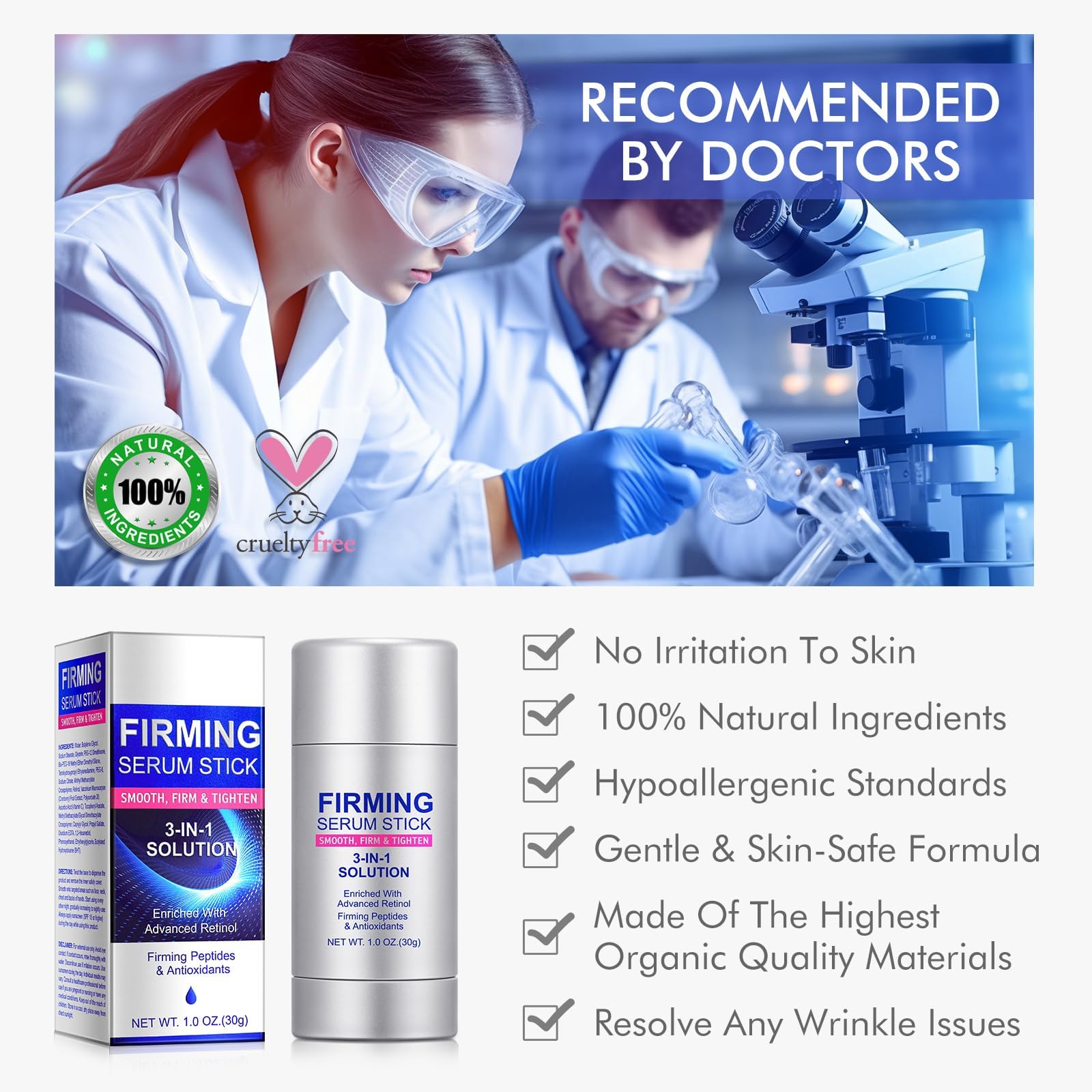 Barrita de Akeeronn Firmeza Retinol: envase portátil para retoques en cualquier lugar.