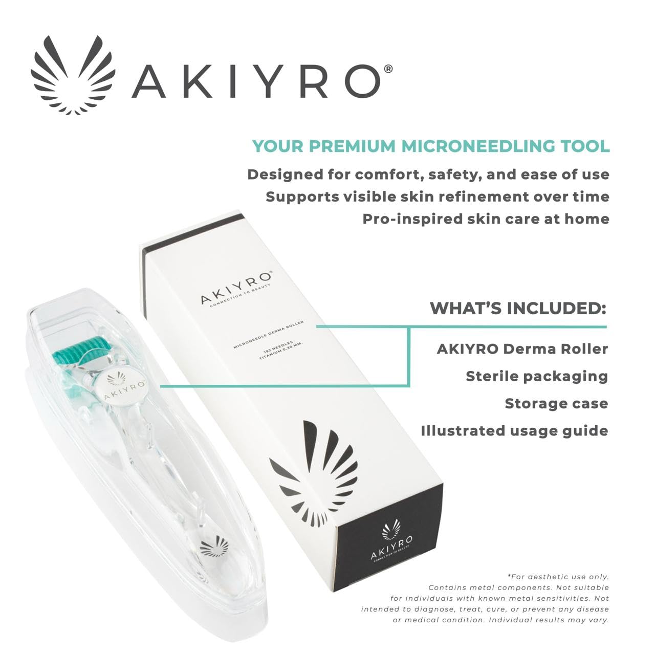 AKIYRO ergonomic handle on derma roller for precise use