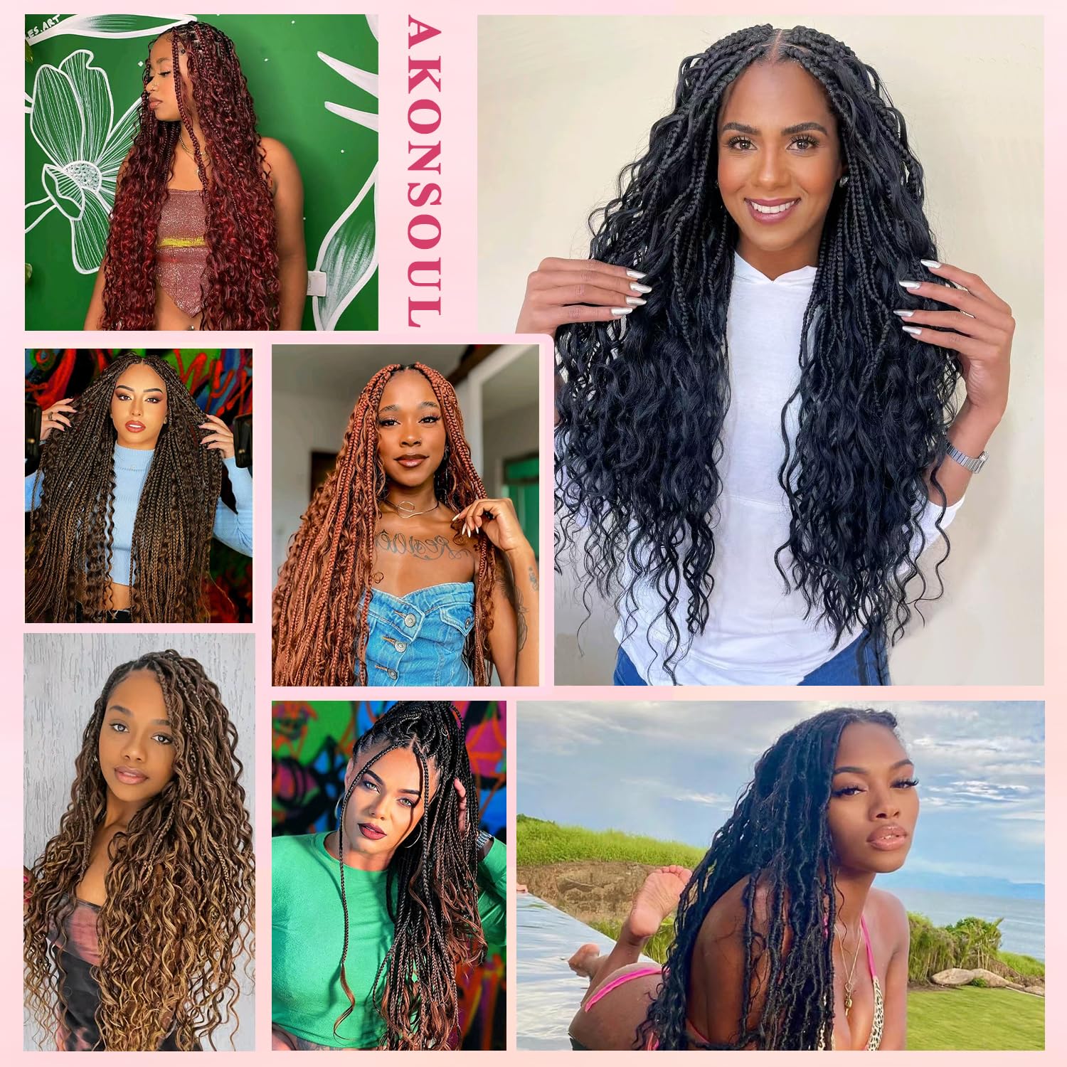AKONSOUL deep wave hair adds texture and movement to looks.