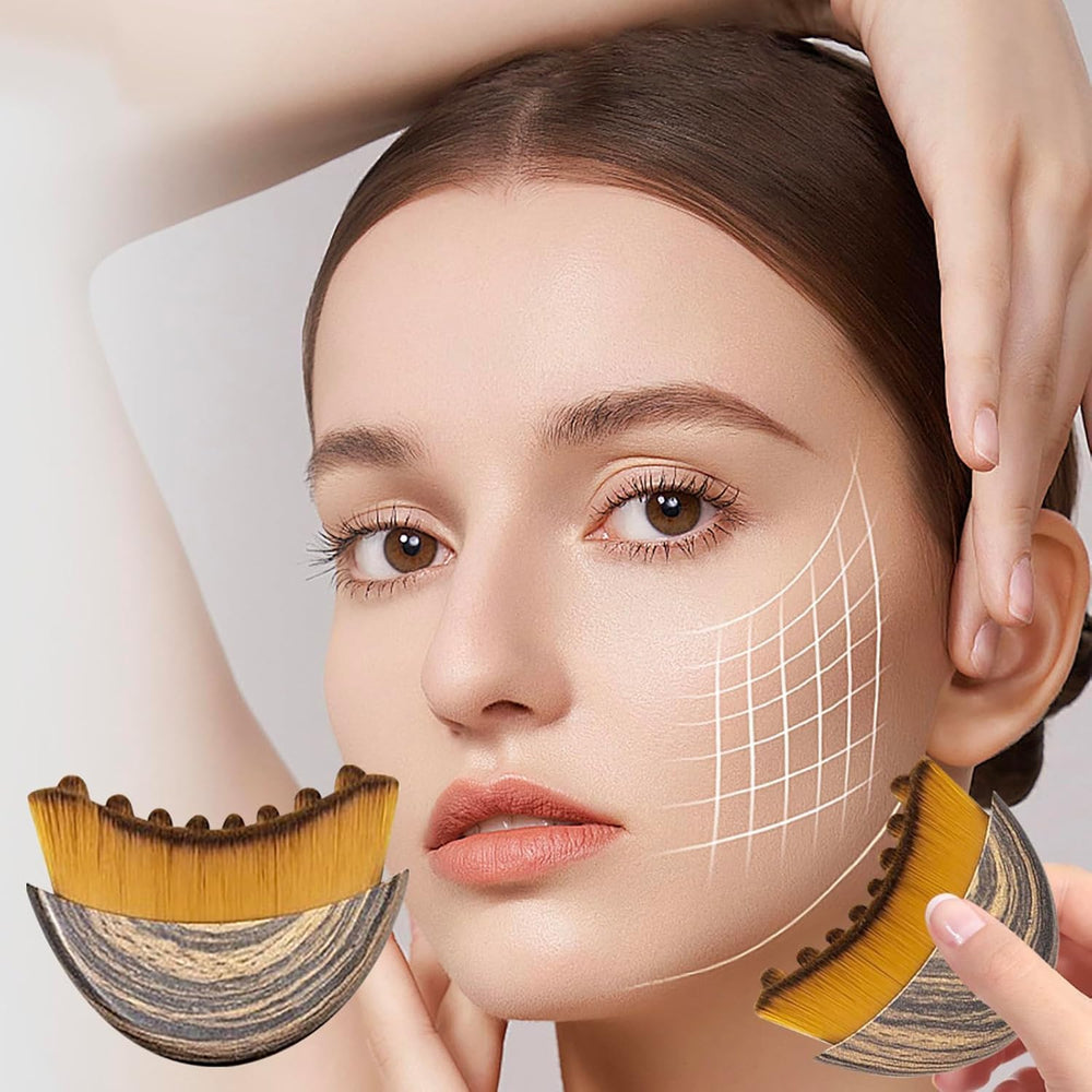 AKRYLIX Contour Brush demonstrating jawline definition during routine use.