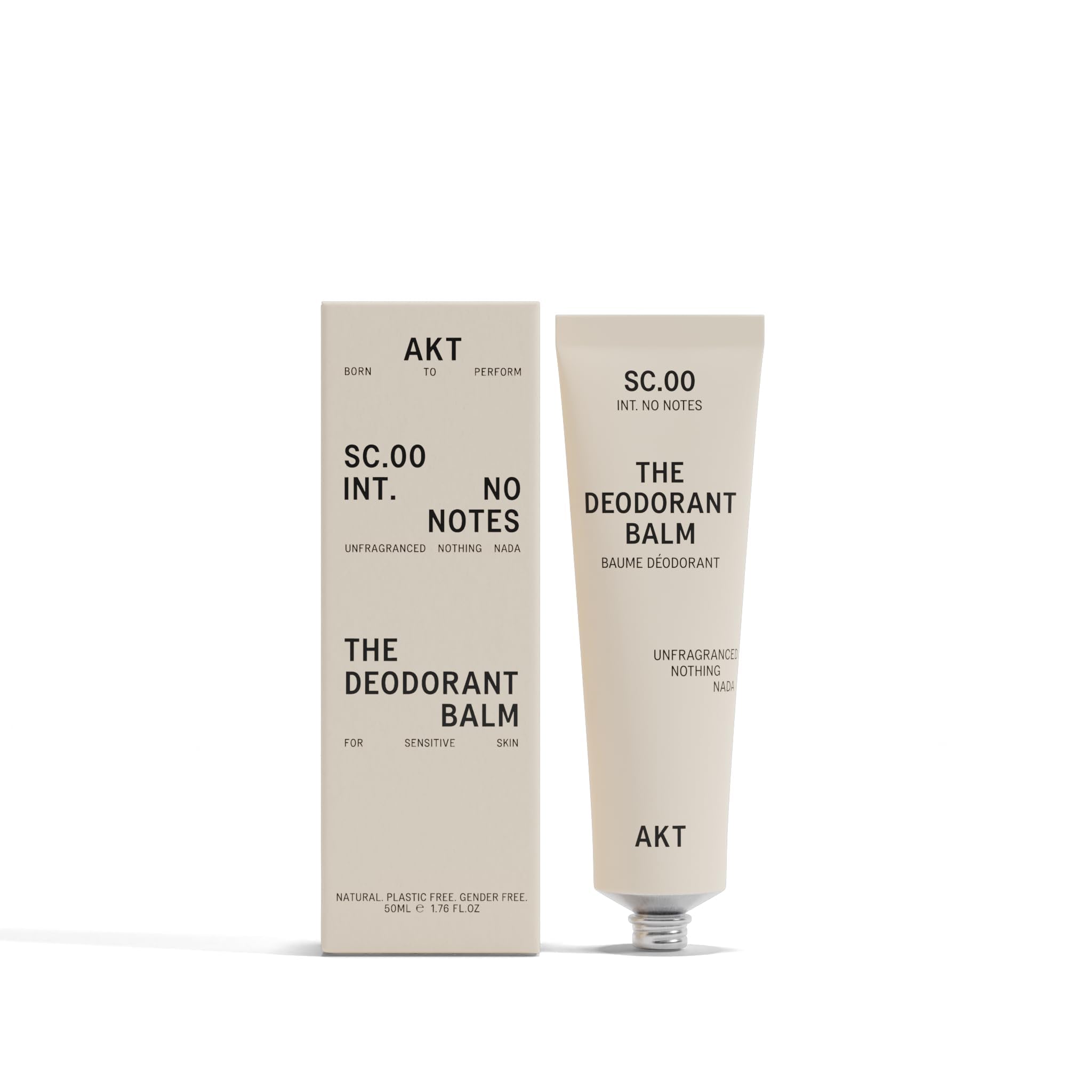 AKT Deodorant Balm bottle in compact 1.7 oz size for travel-friendly protection.