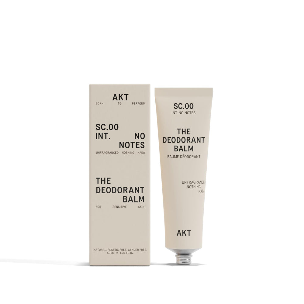 AKT Deodorant Balm bottle in compact 1.7 oz size for travel-friendly protection.